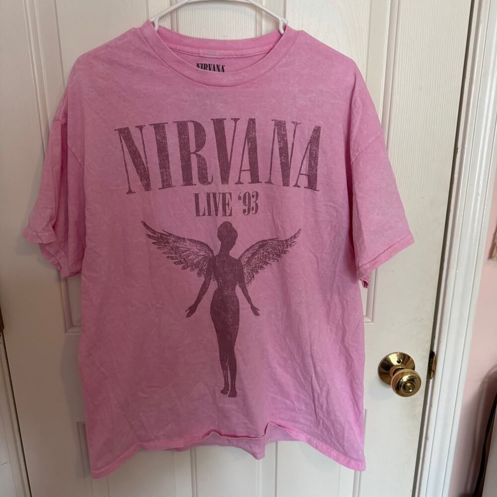 Nirvana In Utero Pink Graphoc Logo Tee Women's Plus Size 1x